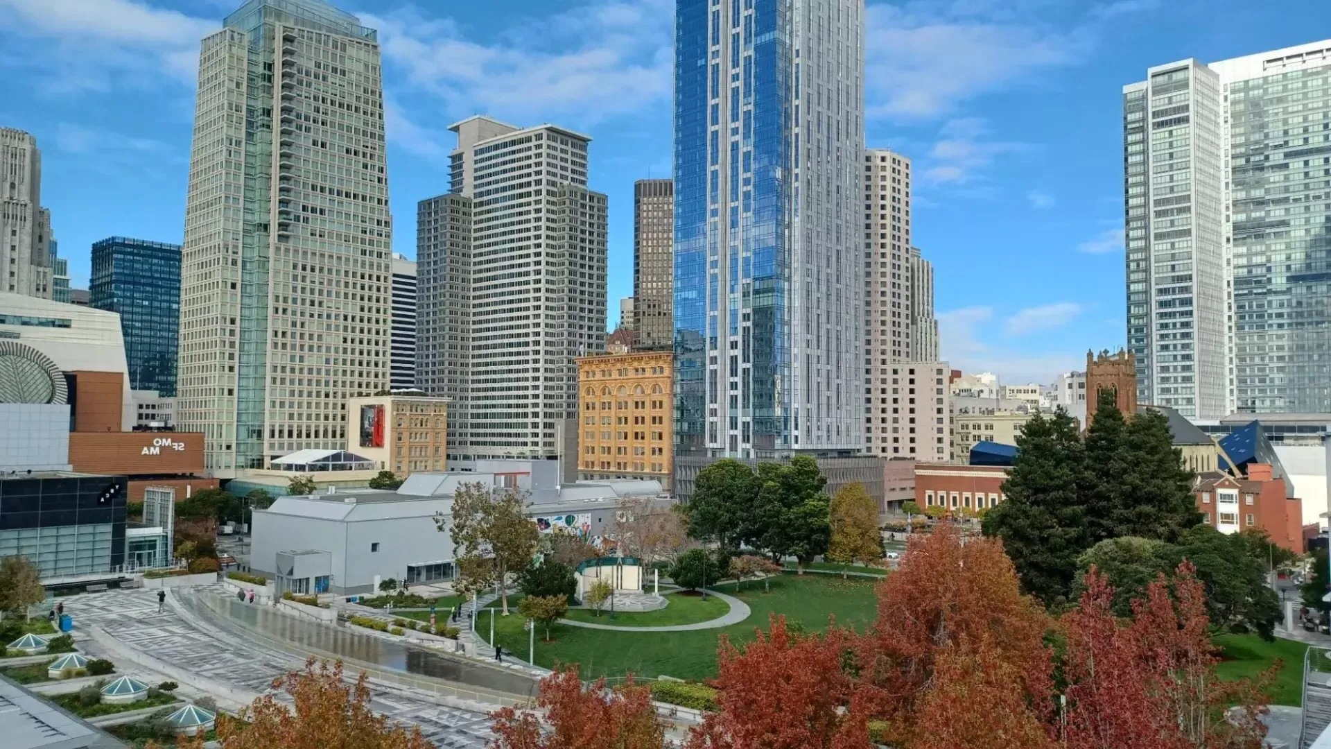 Vista dos Jardins Yerba Buena